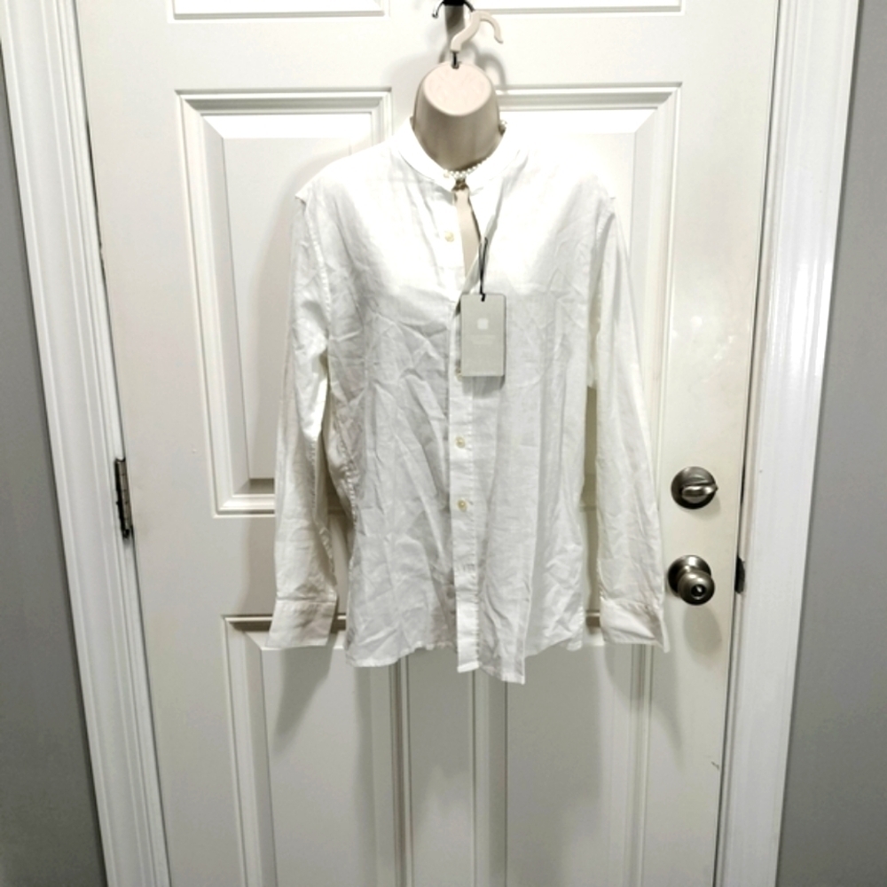 Dan John Classic White Men's Button-Down Shirt Size Medium
